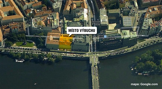 Výbuch plynu poničil kolem desáté dopoledne 29. dubna budovu na pražském