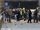 Následky výbuchu u Národního divadla (29. dubna 2013)