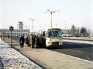 Konená linky . 119 u pvodního letit v Ruzyni kolem roku 1966, kdy byl
