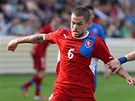 Ale Neický v dresu fotbalové reprezentace do 21 let v utkání proti Slovensku. 