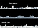 Model panoramatu Olomouce se antovka Tower. Horn zachycuje msto ze...