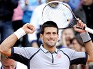 JSEM TAM. Srbský tenista Novak Djokovi se raduje z postupu do finále turnaje v