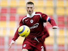 Fotbalista AC Sparta Praha Tomá epka pi utkání se slovenským klubem FC Nitra...