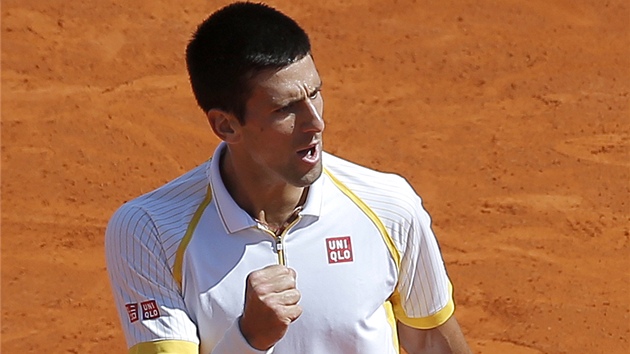 VYDEN BOD. Novak Djokovi ve finle turnaje v Monte Carlu proti Rafaelu Nadalovi.