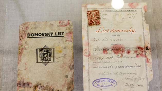 V rodnm dom Jana Kubie v Dolnch Vilmovicch se nalezly tak domovsk listy.