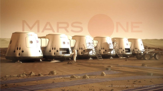Ilustrace základny na Marsu