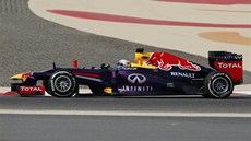 ZA VÍTZSTVÍM. Sebastian Vettel na ele Velké ceny Bahrajnu.