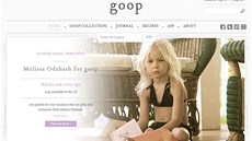 Dívka v bikinách na webu goop.com, který zaloila hereka Gwyneth Paltrowová.