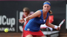 Petra Kvitová během utkání s Italkou Robertou Vinciovou.