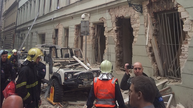 Budova v Divadeln ulici slo 5 chvilku po vbuchu. 