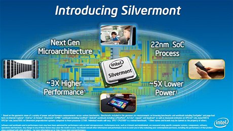 Intel pedstavil nové procesory Atom s mikroarchitekturou Silvermont.