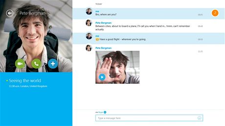 Sluba Skype Video Messaging pro nové rozhraní Windows 8
