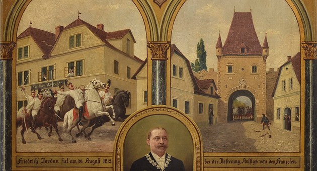 Takto smrt dragouna Jordána ztvárnil v roce 1903 malí� Josef Reiner na