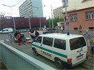 Nehoda sanitky na Pankráci