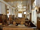Keramickou výzdobu hotelu provedla podle návrh profesora dekorativního umní