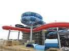 Stavba vodního zábavního parku Aqualand Moravia v Pasohlávkách finiuje....