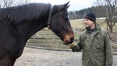 Václav Vydra na své ko�ské farm�