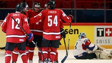 Gólová radost hokejist výcarska.