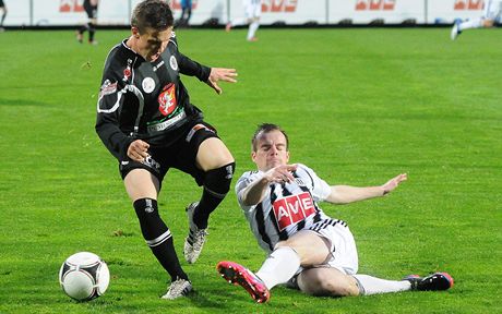 VÍC BOD. Tomá Malinský (vlevo) ví, e první výhru v sezon si Hradec Králové pipíe v zápase s Táborskem.