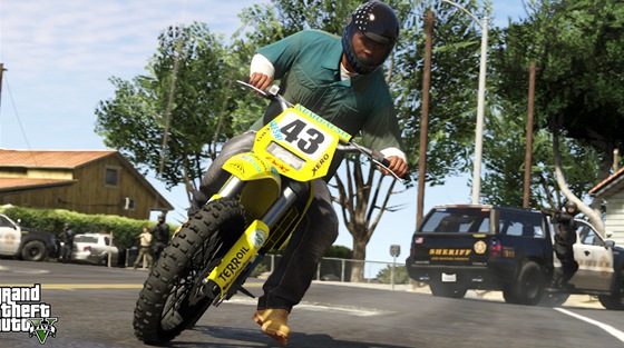 Ilustrační obrázek z titulu Grand Theft Auto V, který společnost Take-Two vydává.