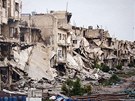 Zniené budovy v syrském Homsu
