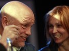 John Malkovich a Ingeborga Dapkunaite na tiskov konferenci v rmci hudebnho
