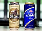 eské (vlevo) a polské pivo