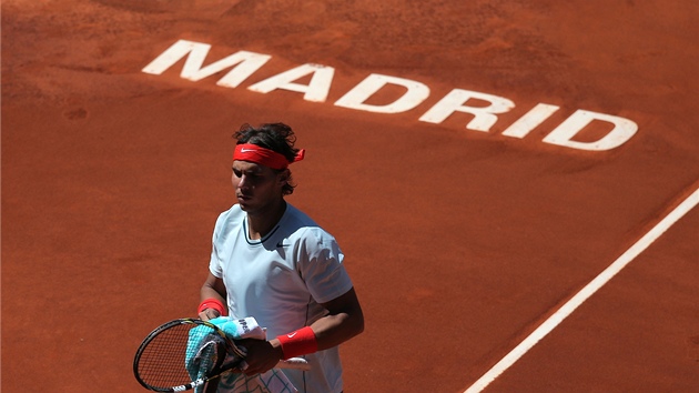 Rafael Nadal bhem finle na turnaji v Madridu.