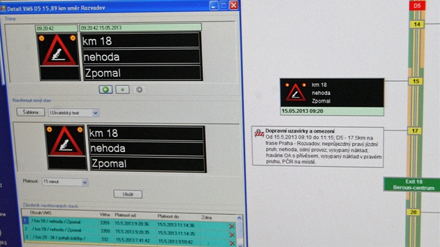 Obsluhovat z Ostravy informan tabule na dlnici D5 mezi Prahou a Plzn? dn problm.