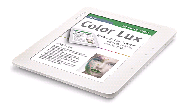 PocketBook Color Lux - prvn teka elektronickch knih s barevnm e-ink displejem a nasvcenm.