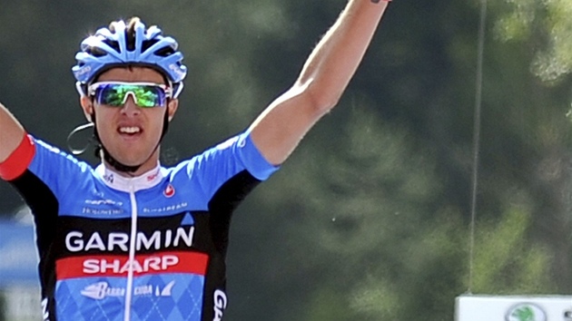 Ramunas Navardauskas coby vtz 11. etapy na Giro dItalia.
