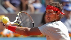 Rafael Nadal bhem finále na turnaji v Madridu.