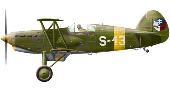 Povstalecká Avia B.534, na tomto letounu výrobního čísla 217 sestřelil