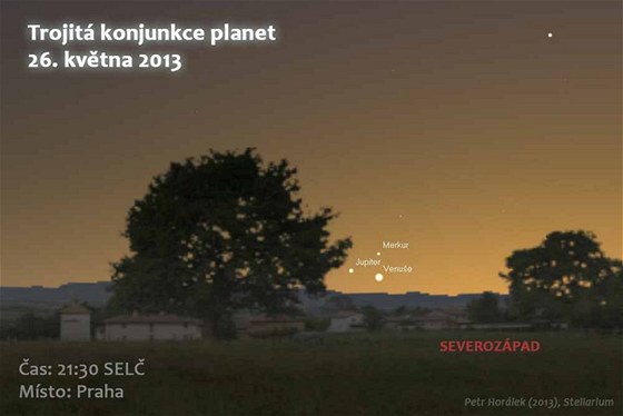 Kvtnová konjunkce tí planet 