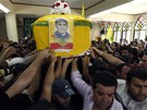 Poheb bojovníka Hizballáhu, který zahynul v bojích o syrské msto Kusajr (20.