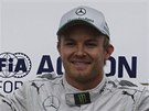 RYCHLÁ TROJKA. Vítz kvalifikace Velké ceny Monaka Nico Rosberg pózuje s druhým