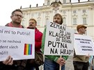 Protest proti postupu prezidenta Miloe Zemana pi udlování profesury Martinu...