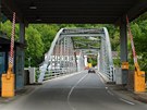Rakousko - slovinský hraniní pechod Trate s mostem pes eku Mura.