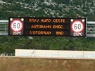 Konec dálnice A1 u Vrgorace na jihu Chorvatska