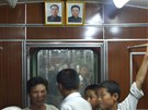 Interiér metra v Pchjongjangu