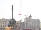 Srovnání pohled z Dolního námstí na to, jak moc bude antovka Tower vidt....