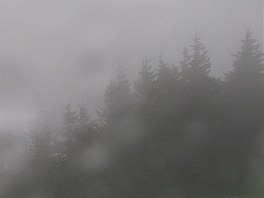 Pondlní mlhavé ráno na Ostrém, jednom z vrchol umavy (27. kvtna 2013)