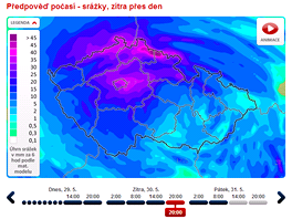 Mapa ukazuje, kolik a kde napr v esk republice. Na rozdl od radaru ukazuje