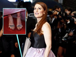 Julianne Moore v Cannes trely prsty z bot.