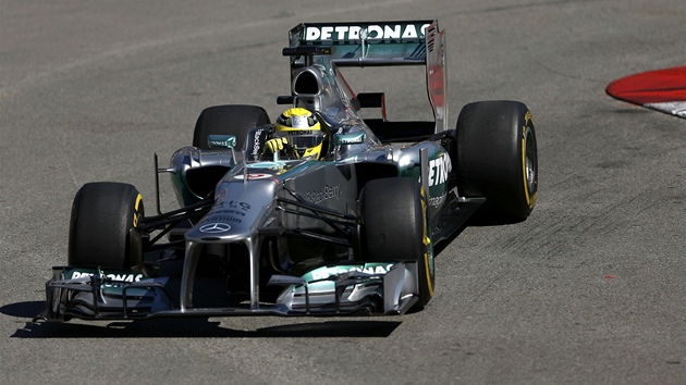 Nico Rosberg pi trninku na Velkou cenu Monaka