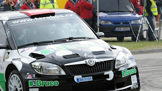 Jaromr Tarabus a Daniel Trunkt na Rallye esk Krumlov