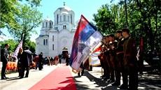 Poh�eb ostatk� posledního jugoslávského krále Petra II. Kara�or�evi�e a dal�ích