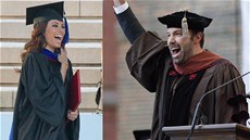 Eva Longoria, Ben Affleck a Daniel Day-Lewis se radují z vysokokolského titulu.