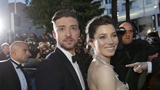 Justin Timberlake a Jessica Bielová (Cannes, 19. května 2013)