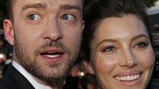 Justin Timberlake a Jessica Bielová (Cannes, 19. kvtna 2013)